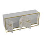 Hanah Home Polka - White Consola de Mármol Dorado y Blanco